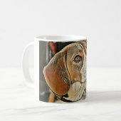 Mug Beagle, croquis de couleur (Devant gauche)