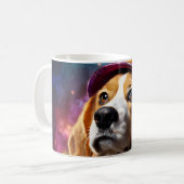 Mug Beagle dans un Casquette rose (Devant gauche)