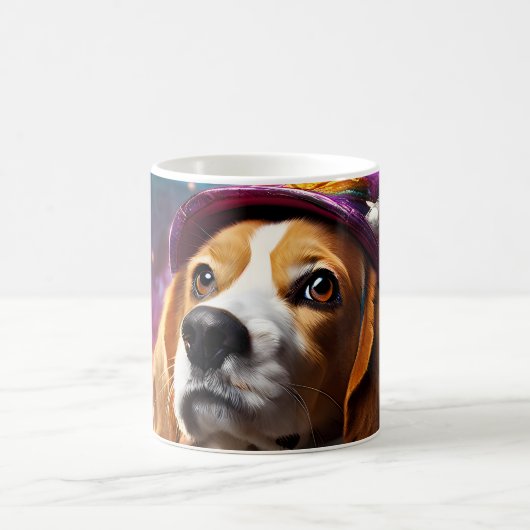 Mug Beagle dans un Casquette rose (Centre)