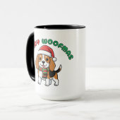 Mug Beagle de Noël : Joyeuses Woofmas (Devant gauche)