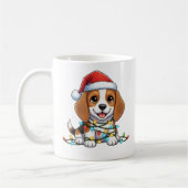 Mug Beagle de Noël mignon (Gauche)
