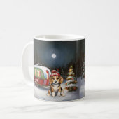 Mug Beagle d'hiver Caravan Christmas Adventure (Devant gauche)