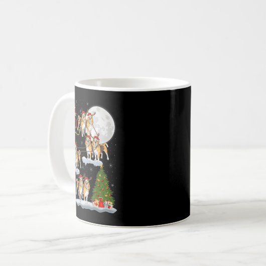 Mug Beagle Dog Santa Sleigh Flying Funny Magical Chris (Devant gauche)