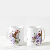 Mug Beagle entouré de fleurs d'aquarelle luxuriante
