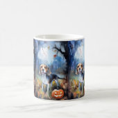 Mug Beagle Halloween avec citrouilles effrayant (Centre)
