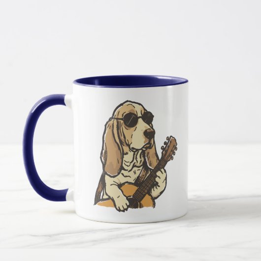 Mug Beagle Hippy Jouant de la Guitare (Gauche)