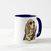Mug Beagle Hippy Jouant de la Guitare (Devant droit)