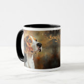Mug Beagle Hound Dog étonnant Portrait (Devant gauche)