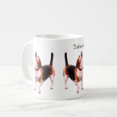 Mug Beagle Howling Amoureux des chiens personnalisé (Devant gauche)