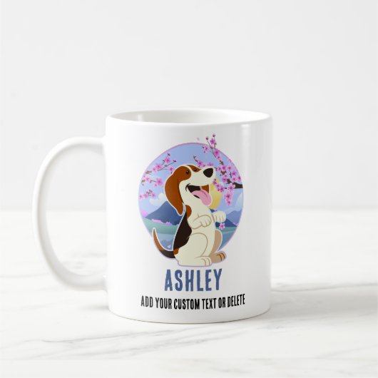 Mug Beagle Kawaii Cute Cadeau chien animal (Gauche)
