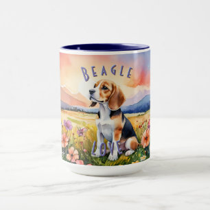 Mug beagle, Levée de soleil de ferme personnalisab