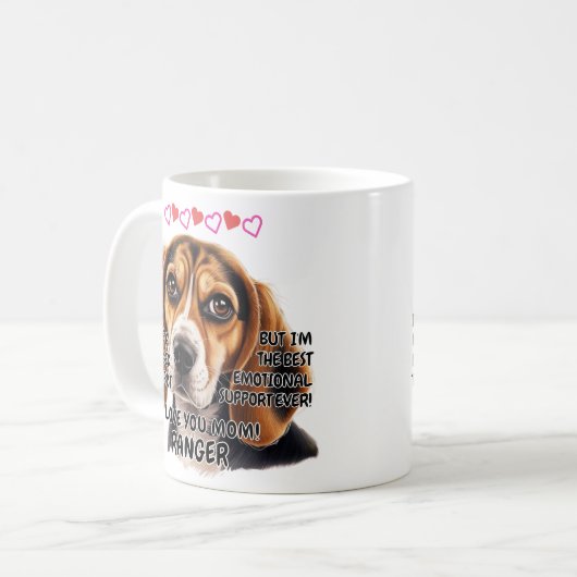 Mug Beagle Mug, Ajouter le nom du chien, Vous pouvez m (Devant gauche)