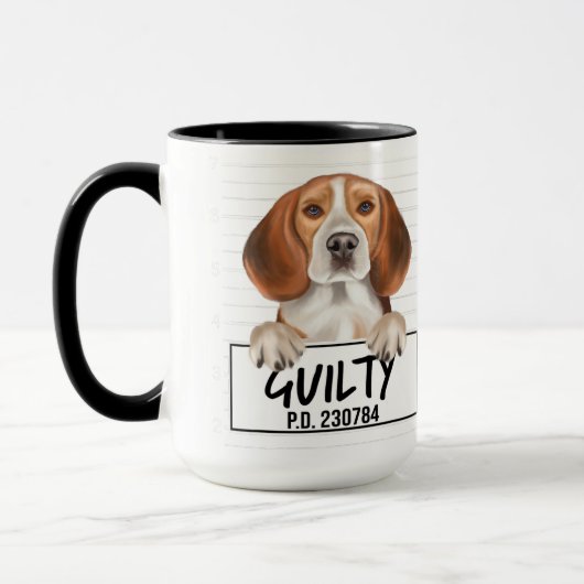 Mug Beagle Mugshot Coupable Chien (Gauche)