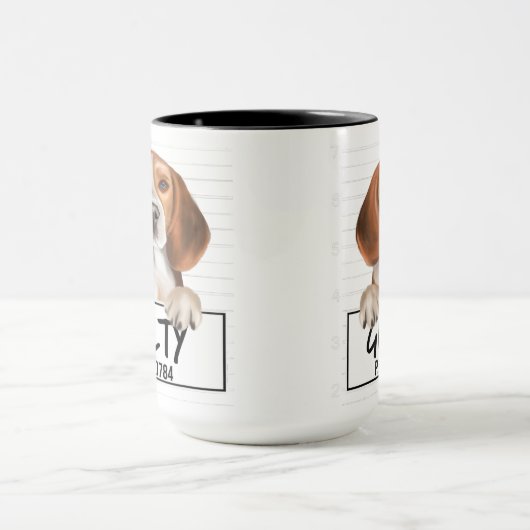 Mug Beagle Mugshot Coupable Chien (Centre)