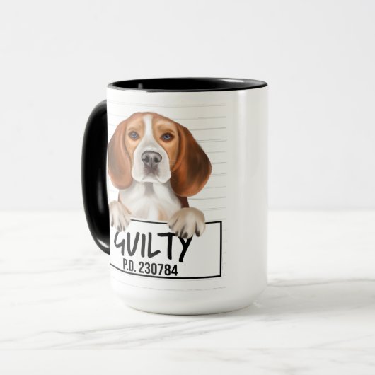 Mug Beagle Mugshot Coupable Chien (Devant gauche)