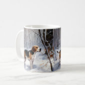 Mug Beagle Noël sous la neige (Devant gauche)