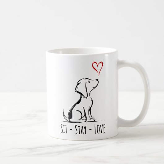Mug Beagle Sit-Stay-Love (Droite)