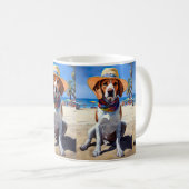Mug Beagle sur la plage, cadeau d'été pour les amoureu (Devant droit)