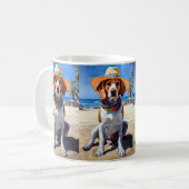 Mug Beagle sur la plage, cadeau d'été pour les amoureu (Devant gauche)