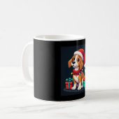 Mug Beagle Xmas Éclairage Père Noël Beagle Chien Noël  (Devant gauche)