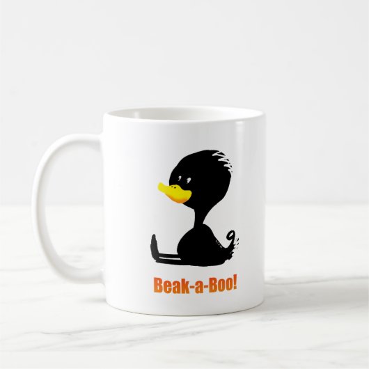 Mug Beak-a-Boo! Cute Cartoon Duck with Funny Pun (Gauche)