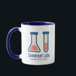 Mug Beaker & Test Tube Science Themed<br><div class="desc">Une tasse avec un dessin mignon d'un tube d'essai et d'un bécher. Parfait pour les types scientifiques.</div>