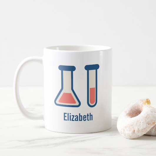 Mug Beaker & Test Tube Science Themed (Avec donut)