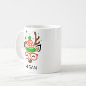 Mug Beanie & Glasses Holiday Antlers Reindeer Face (Devant gauche)