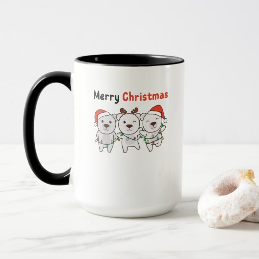 Mug Bear Christmas Animals (Avec donut)