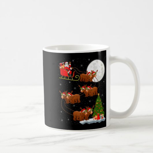 Mug Bear Santa Sleigh Flying Funny Magical Christmas T (Droite)
