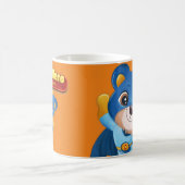 Mug 🦸 ♂️ Bear SuperHero Nom personnalisé,Initial (Centre)