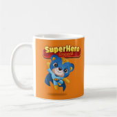 Mug 🦸 ♂️ Bear SuperHero Nom personnalisé,Initial (Gauche)
