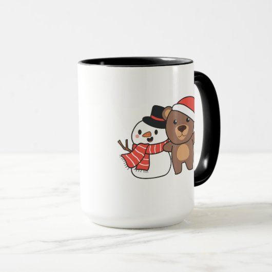 Mug Bear With Snowman (Devant droit)