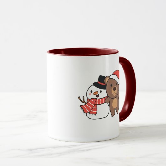Mug Bear With Snowman (Devant droit)
