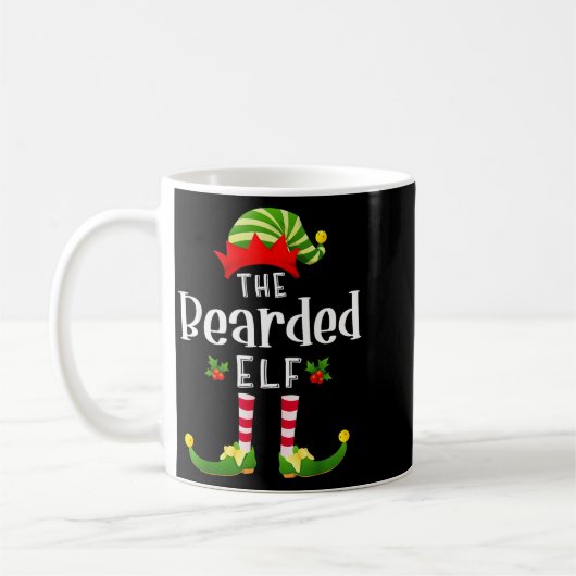 Mug Bearded Christmas Elf Matching Pajama X-mas Party  (Gauche)