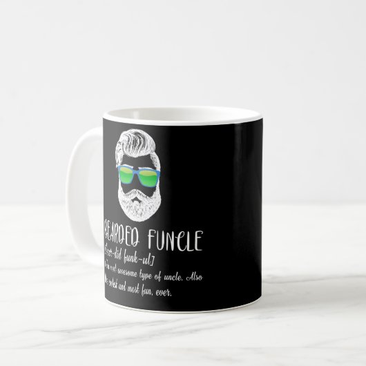Mug Bearded Funcle Definition Uncle for Men (Devant gauche)