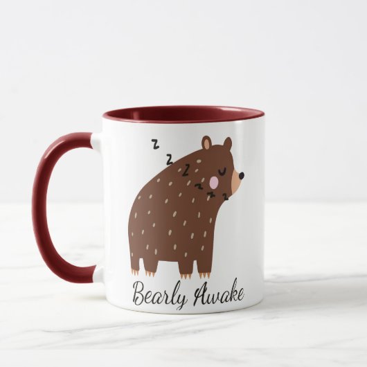 Mug Bearly Awake fun Citer mignon dessin animé animal  (Gauche)