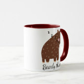 Mug Bearly Awake fun Citer mignon dessin animé animal  (Devant droit)