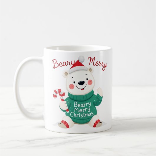 Mug Beary Joyeux Ours polaire de Noël (Gauche)