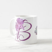 Mug Béatrice nom personnalisable joli rose floral mign (Devant gauche)