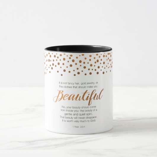Mug Beau, 1 vers d'écriture sainte de Peter 3 (Centre)