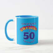 Mug BEAU 50 BLEU Anniversaire (Gauche)