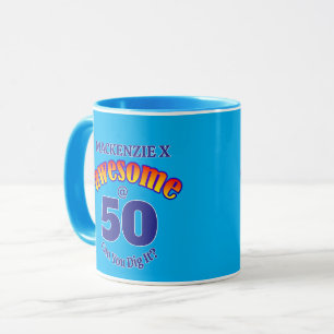 Mug BEAU 50 BLEU Anniversaire
