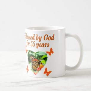 MUG BEAU 55E ANNIVERSAIRE BOUTTERFLY