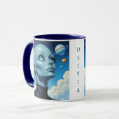 Mug Beau Alien extra-terrestre Être personnalisé (Devant gauche)