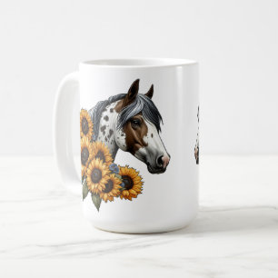 Mug Beau Appaloosa Horse avec Tournesols