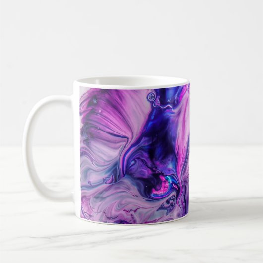 Mug Beau Arrière - plan de fumée violet de perruques (Gauche)