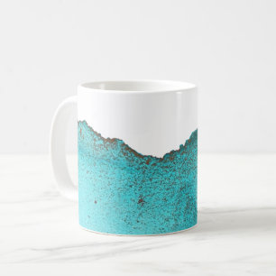 Mug Beau art Abstrait Turquoise Gold Ink