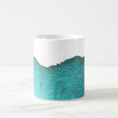 Mug Beau art Abstrait Turquoise Gold Ink (Centre)