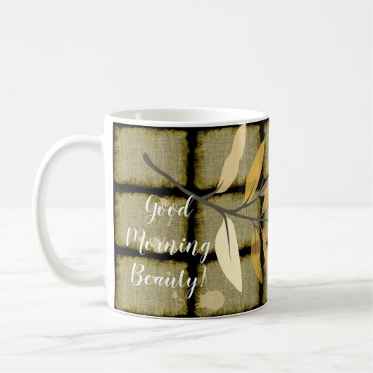 Mug Beau Art Déco avec feuillage classique (Gauche)